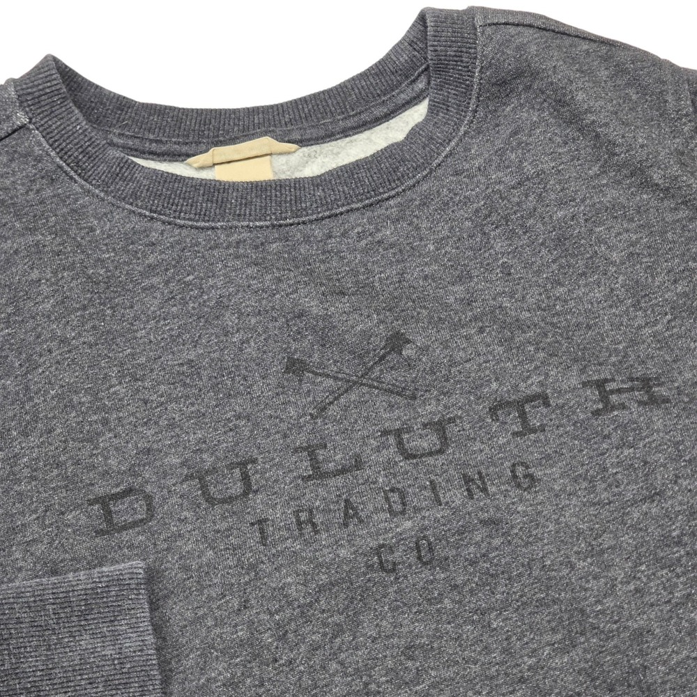 Duluth Trading Co Sweatshirt Womens‎ Small Gray Pullover Logo Pocket Long Sleeve